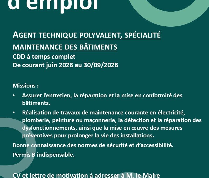 Offre d’emploi
